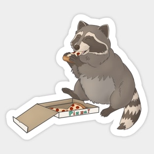 Raccoon eating pizza Sticker
